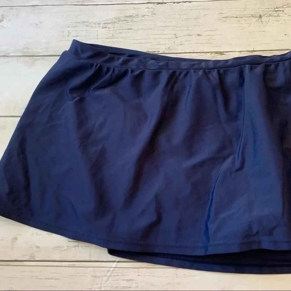 Adidas Swimsuit Skirt Bikini Bottom Navy Neon Size 16